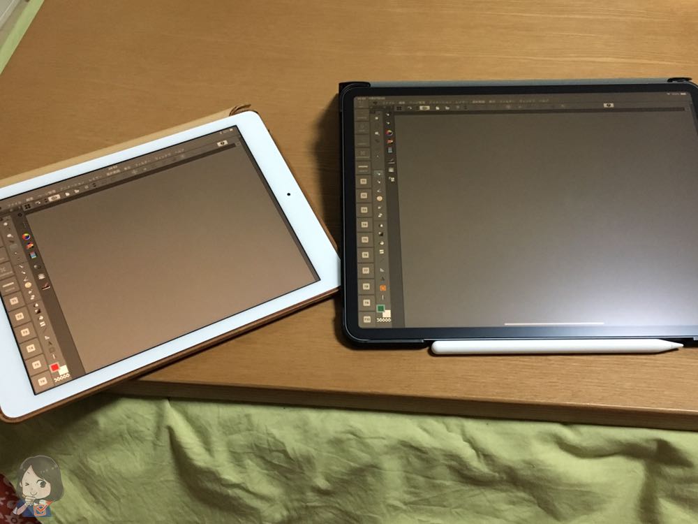 iPad Pro 9.7インチと12.9インチの比較